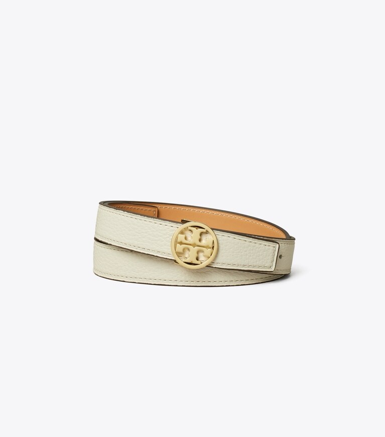 Tory Burch designer ceintures Ceinture Miller réversible 2,5 cm in New Ivory / NATURAL VACHETTA / Gold front
