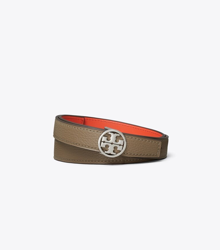Tory Burch designer ceintures Ceinture Miller réversible 2,5 cm in Wild Mushroom/Warm Fire/Silver front