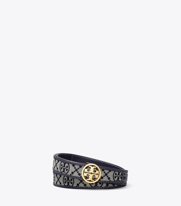 Tory Burch designer ceintures Ceinture Miller T Monogram 2,5 cm in Tory Navy front