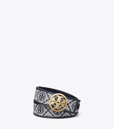 Tory Burch designer ceintures Ceinture T Monogram 3,8 cm in Tory Navy front