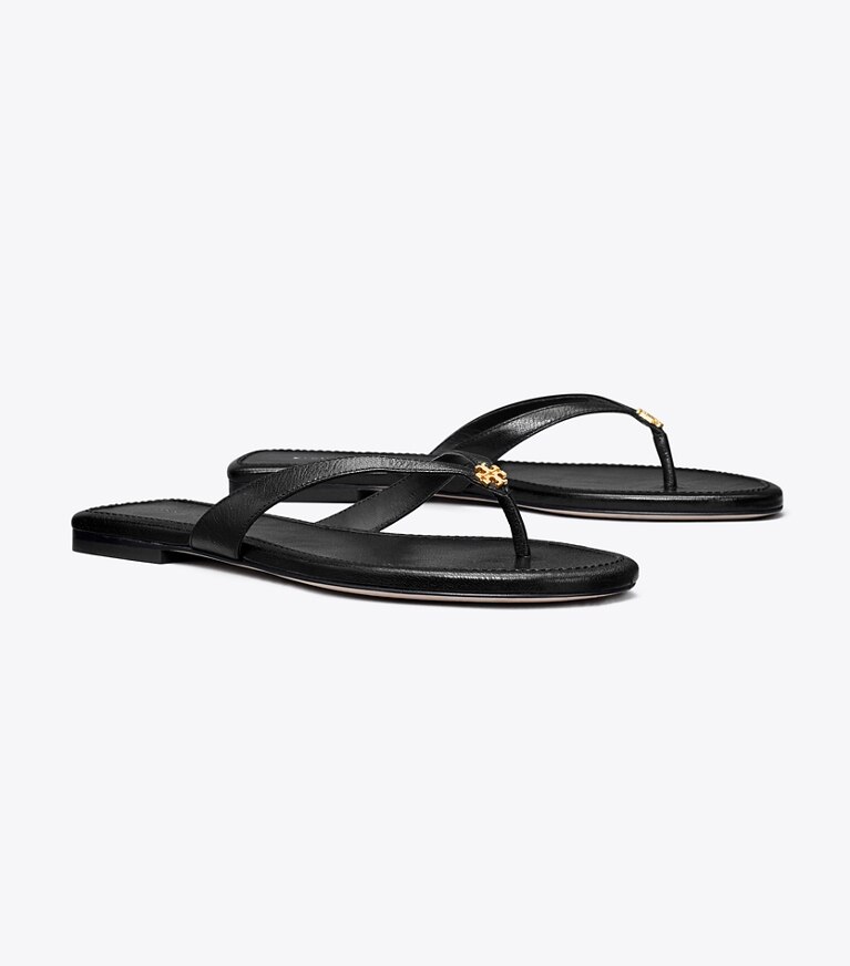 Tory Burch diseñador sandalias Chancla clásica en PERFECT BLACK ángulo