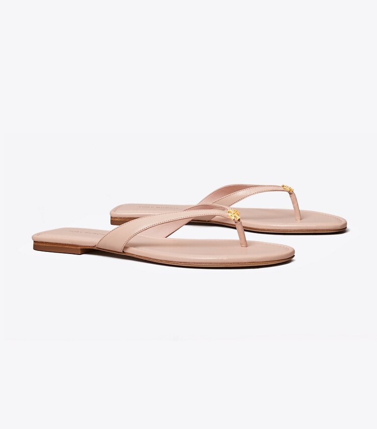 Tory Burch diseñador sandalias Chancla clásica en SHELL PINK ángulo
