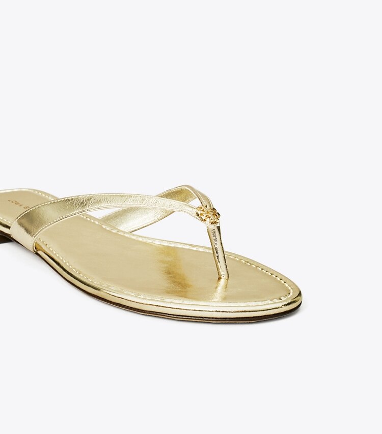 Tory Burch diseñador sandalias Chancla clásica en SPARK GOLD detalle