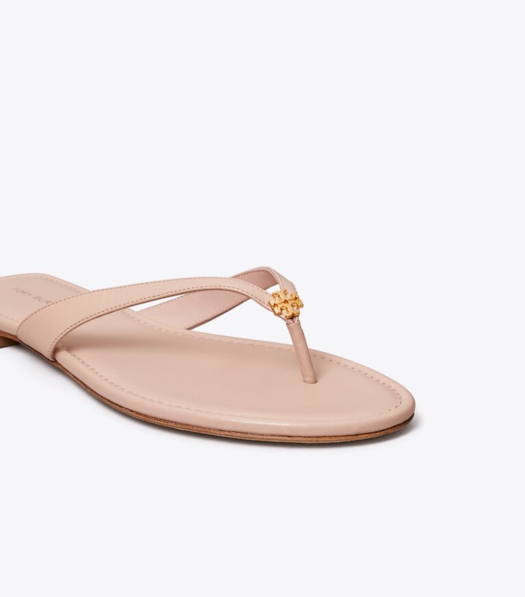 Tory Burch diseñador sandalias Chancla clásica en SHELL PINK detalle