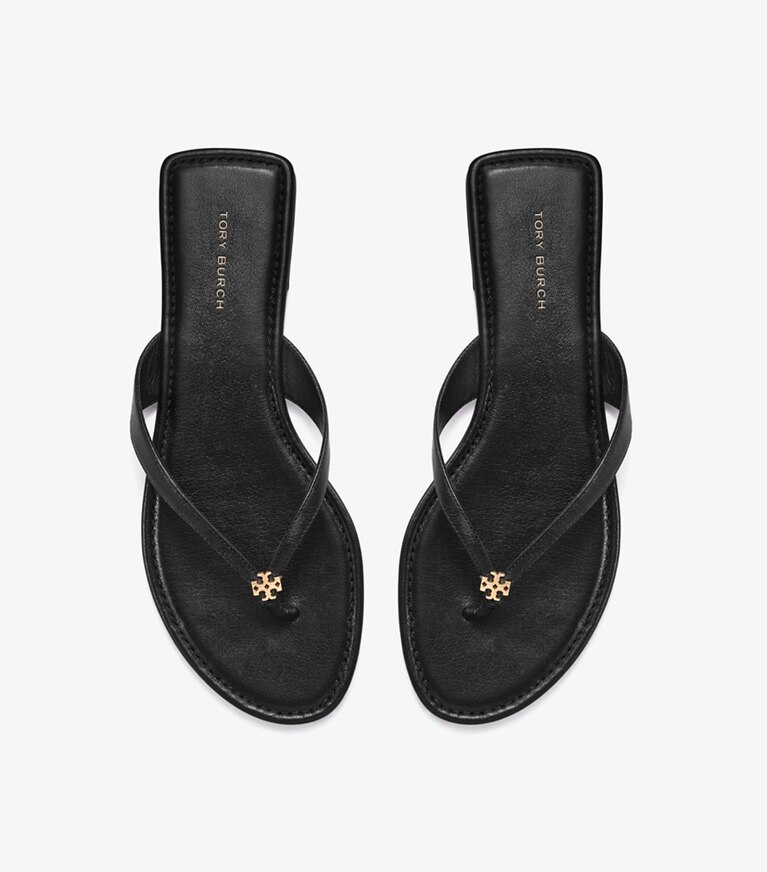 Tory Burch diseñador sandalias Chancla clásica en PERFECT BLACK vista superior