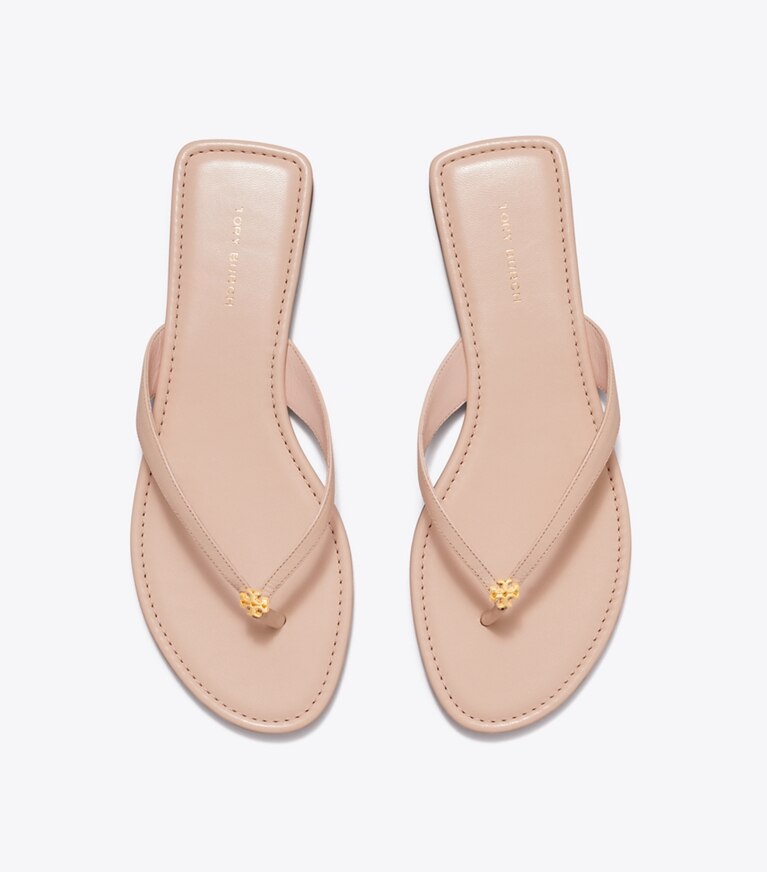Tory Burch diseñador sandalias Chancla clásica en SHELL PINK vista superior