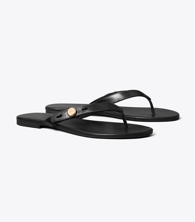 Tory Burch diseñador sandalias Chancla Romy en PERFECT BLACK ángulo