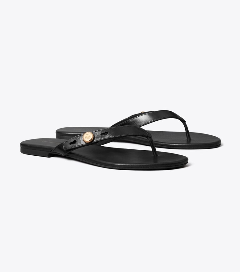 Tory Burch diseñador sandalias Chancla Romy en PERFECT BLACK ángulo