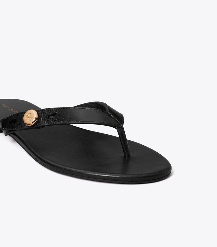 Tory Burch diseñador sandalias Chancla Romy en PERFECT BLACK detalle