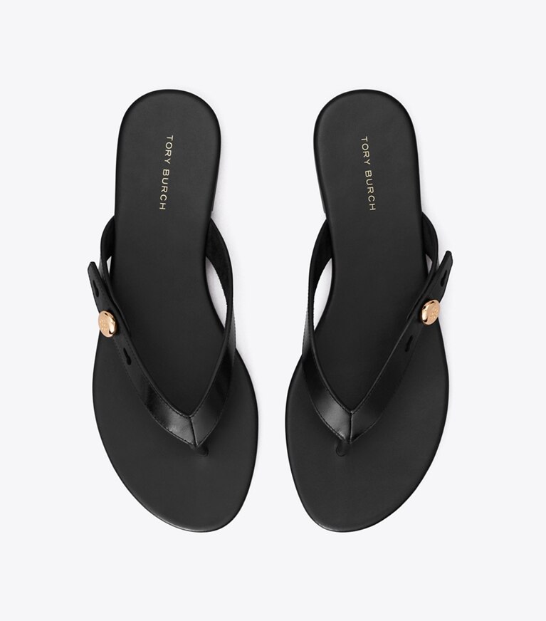 Tory Burch diseñador sandalias Chancla Romy en PERFECT BLACK vista superior