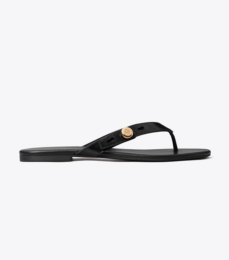 Tory Burch diseñador sandalias Chancla Romy en PERFECT BLACK lateral