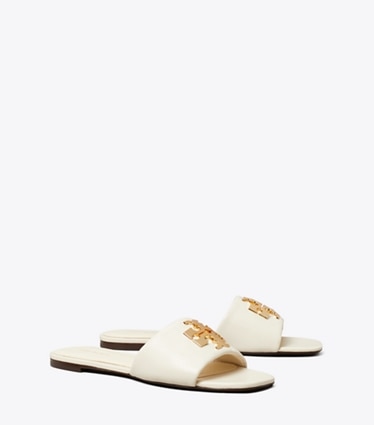 Tory Burch diseñador sandalias Chanclas Charlie en LIGHT CREAM / GOLD ángulo