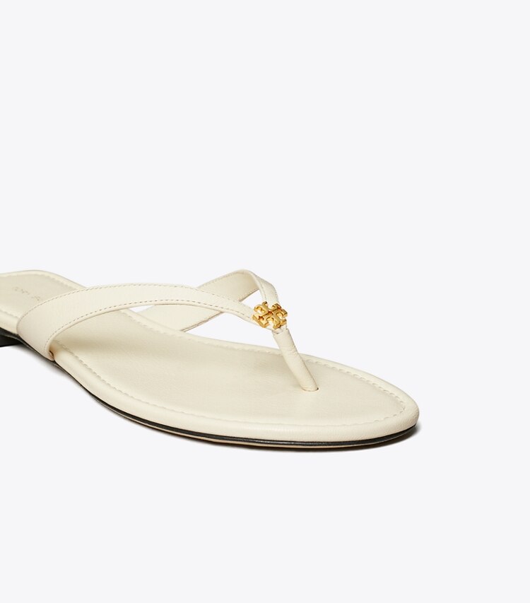 Tory Burch diseñador sandalias Chanclas clásicas en NEW IVORY detalle