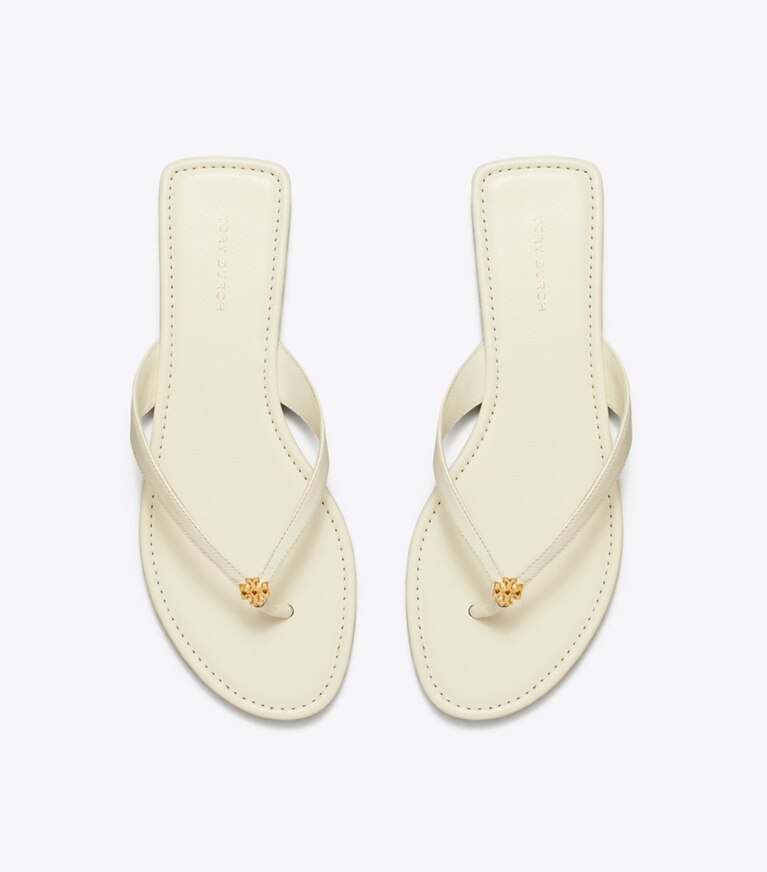 Tory Burch diseñador sandalias Chanclas clásicas en NEW IVORY desde arriba