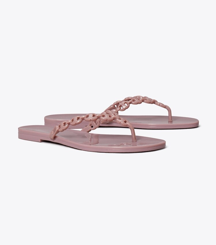 Tory Burch diseñador sandalias Chanclas con eslabones Gemini Link Jelly en LIGHT MAUVE ángulo
