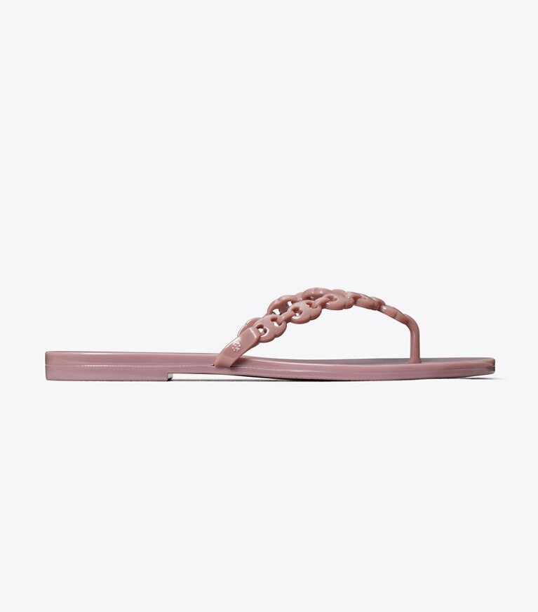 Tory Burch diseñador sandalias Chanclas con eslabones Gemini Link Jelly en LIGHT MAUVE lateral