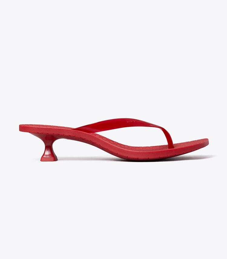 Tory Burch diseñador sandalias Chanclas con tacón Jelly en TOUCAN RED / TOUCAN RED lateral