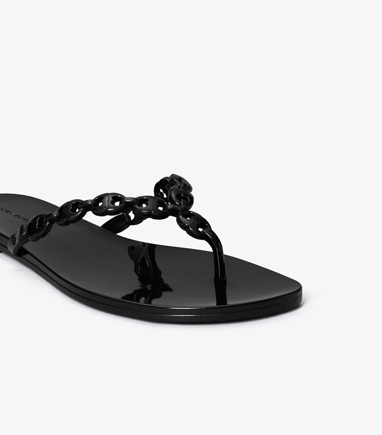 Tory Burch diseñador sandalias Chanclas Gemini Link de goma en BLACK detalle