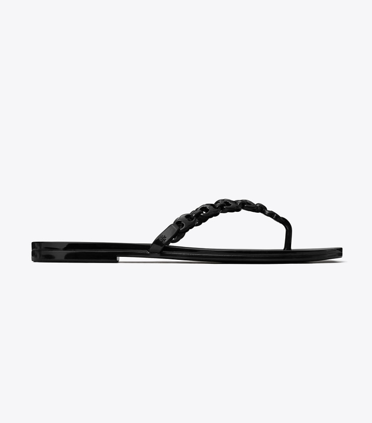 Tory Burch diseñador sandalias Chanclas Gemini Link de goma en BLACK lateral