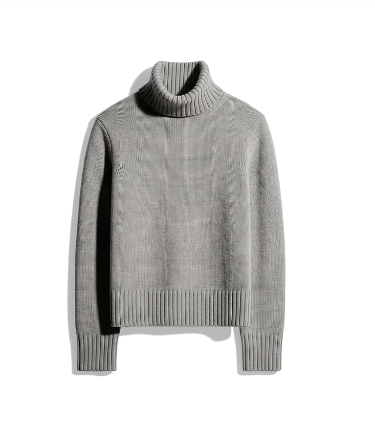 Tory Burch designer sweaters Chandail à col roulé en cachemire dans Smoky Gray Melange supplémentaire