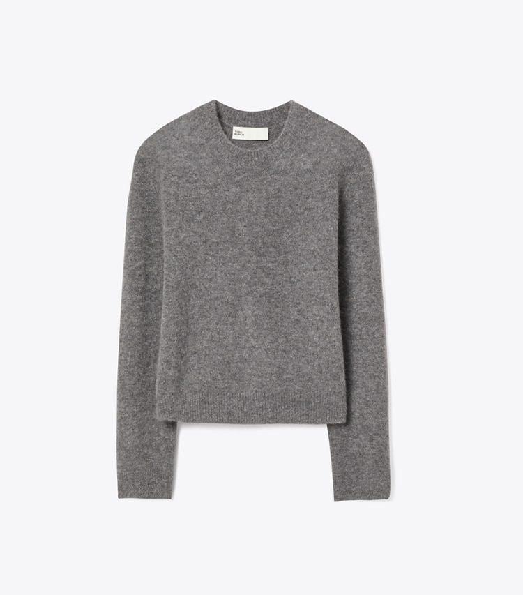 Tory Burch designer sweaters Chandail en cachemire et soie dans Gray de face