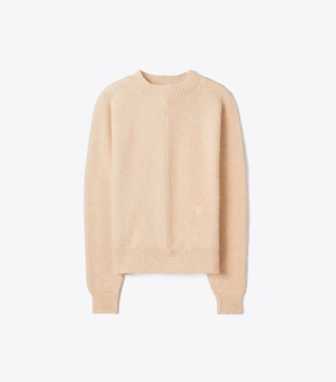 Tory Burch designer sweaters Chandail en laine dans Peach Multi Melange de face