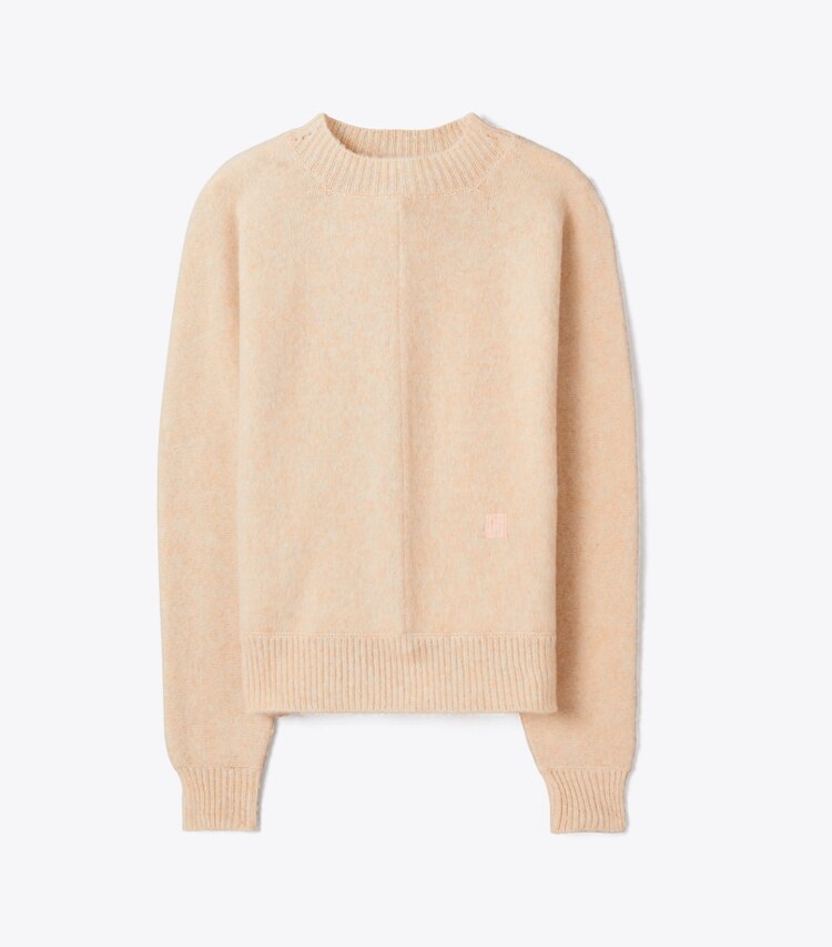 Tory Burch designer sweaters Chandail en laine dans Peach Multi Melange de face