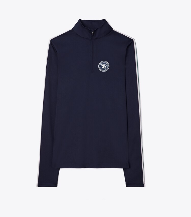 Tory Sport designer hauts Chandail performance à demi-zip dans Tory Navy de face