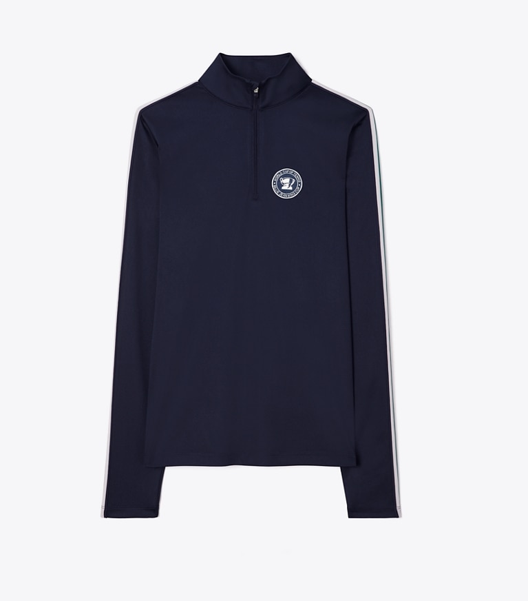 Tory Sport designer hauts Chandail performance à demi-zip dans Tory Navy de face
