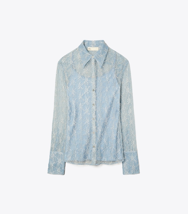 Chantilly Lace Fil Coupé Shirt by Tory Burch