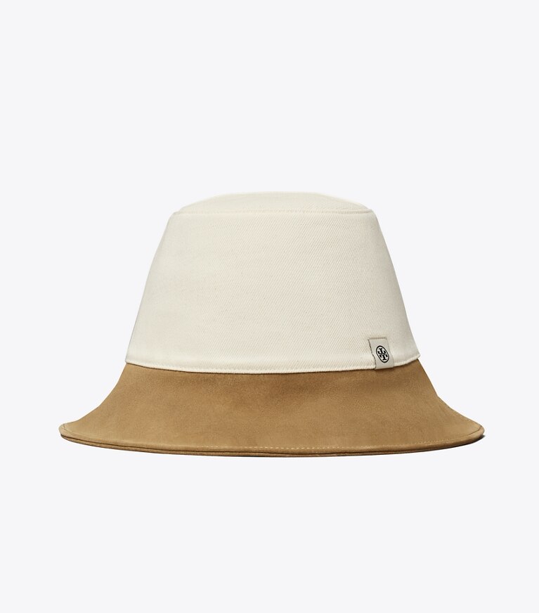 Tory Burch designer chapeaux Chapeau bob color-block dans Beige de face