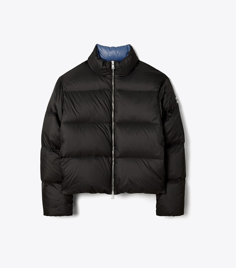Tory Burch diseñador abrigos Chaqueta acolchada de plumón de nailon en Black frontal