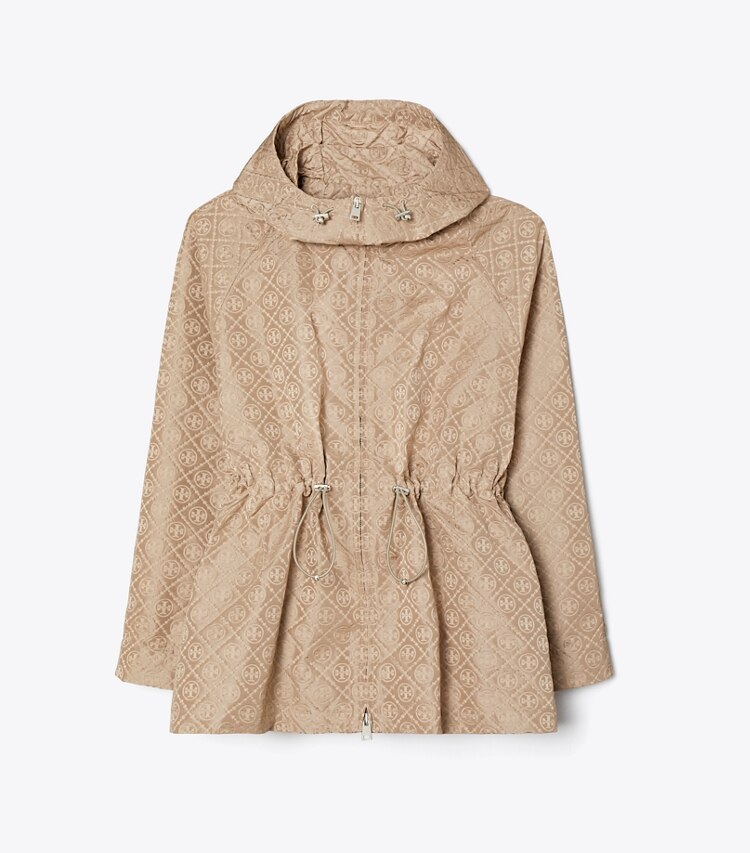 Tory Burch diseñador chaquetas Chaqueta ajustada de Jacquard con monograma T en Beige T Monogram frente