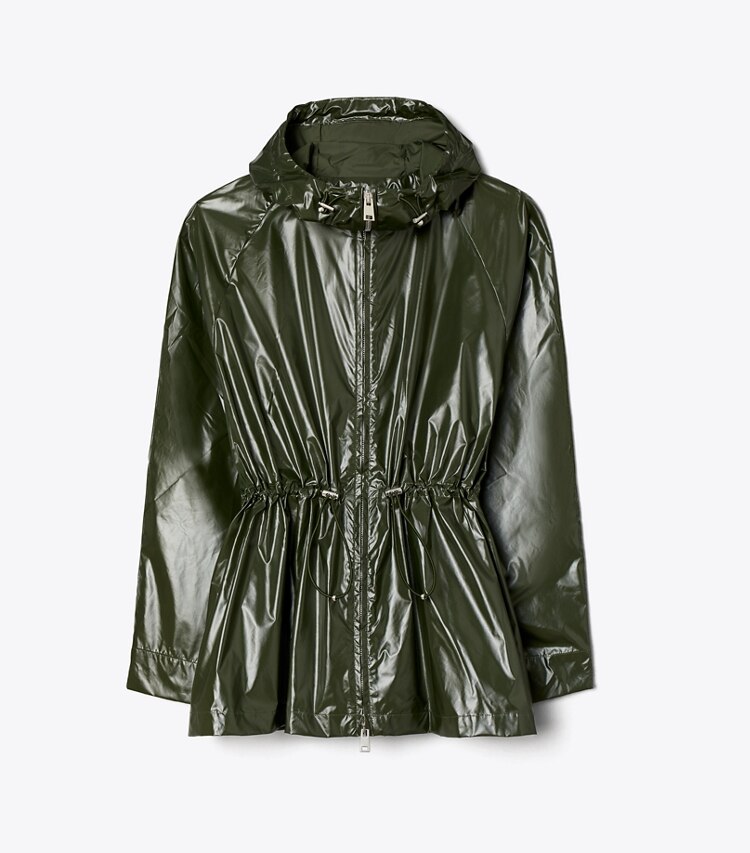 Tory Burch diseñador chaquetas Chaqueta ajustada de nailon en Olive Green frente