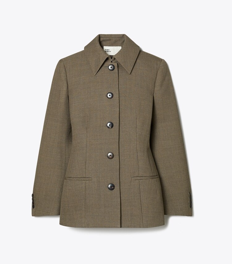 Tory Burch diseñador chaquetas Chaqueta de lana en Brown frente
