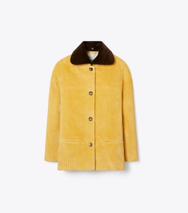 Tory Burch diseñador chaquetas Chaqueta de pana Buddy en Cornmeal frente