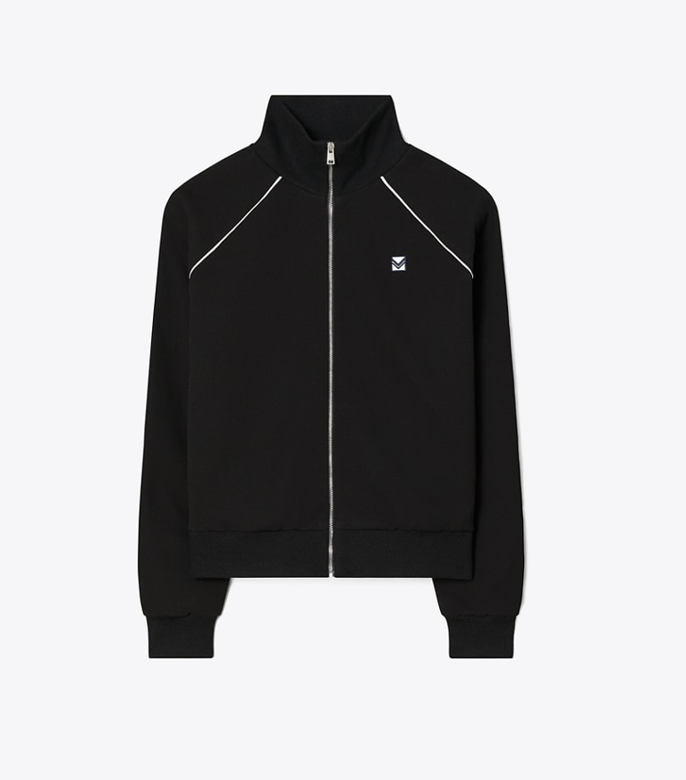 Tory Sport diseñador chaquetas Chaqueta deportiva de crepé en Black frente