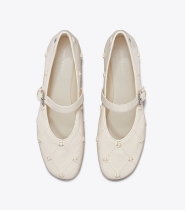 Tory Burch designer mocassins Charles IX Bunny Knot dans LIGHT CREAM / LIGHT CREAM vue du dessus
