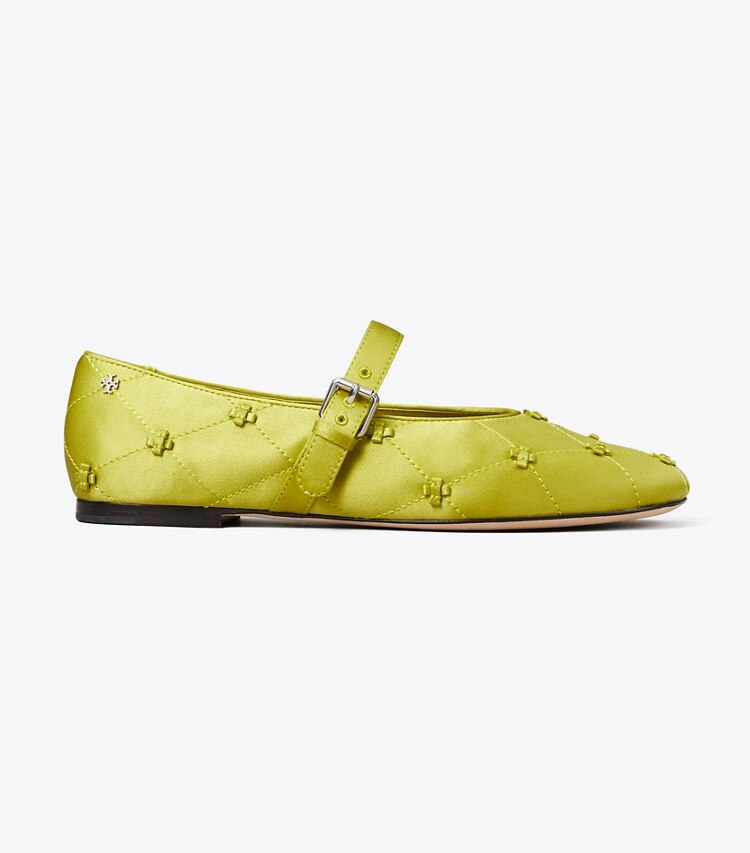 Tory Burch designer mocassins Charles IX Bunny Knot dans VIBRANT GREEN de côté