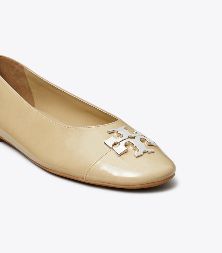 Tory Burch designer flats Charlie Ballet in PALO SANTO / PALO SANTO / SILVER detail