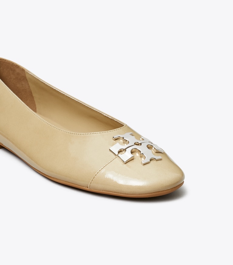 Tory Burch designer flats Charlie Ballet in PALO SANTO / PALO SANTO / SILVER detail