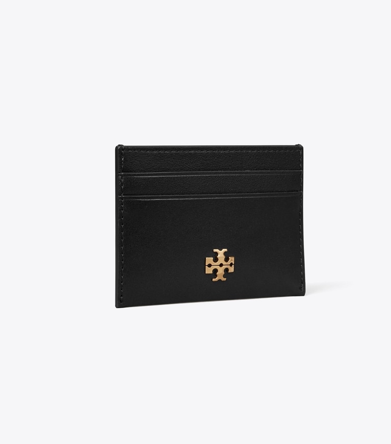 Tory Burch designer card cases Charlie Card Case in Black angle