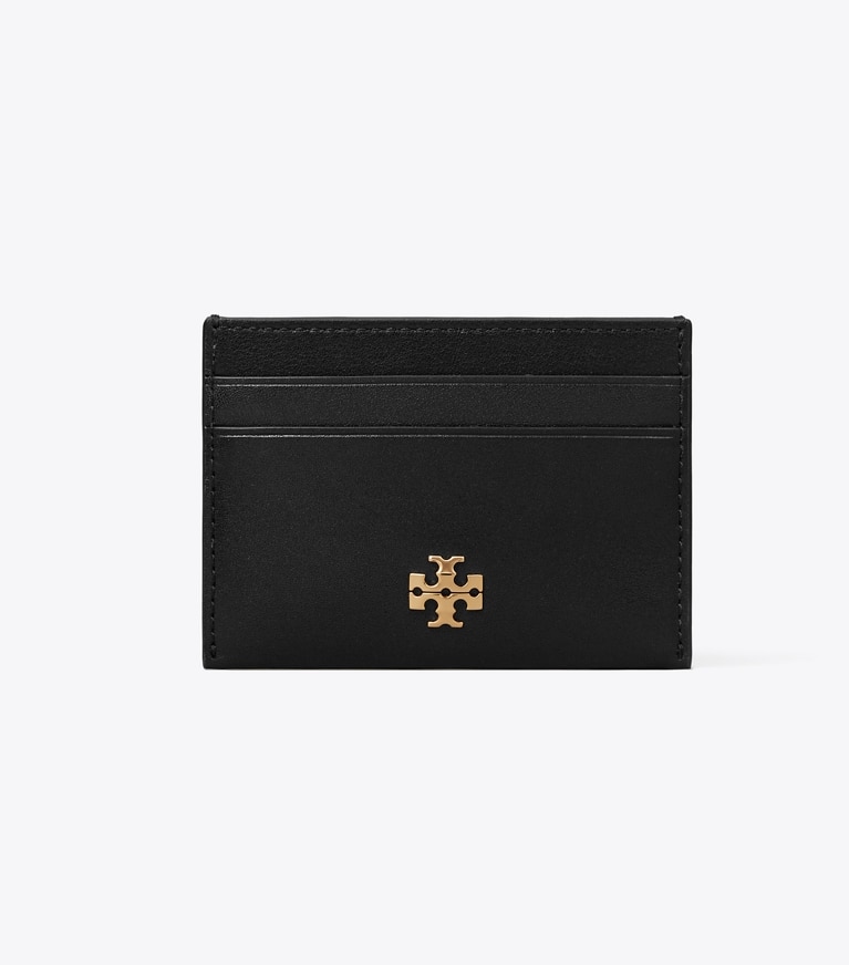 Tory Burch designer card cases Charlie Card Case in Black front
