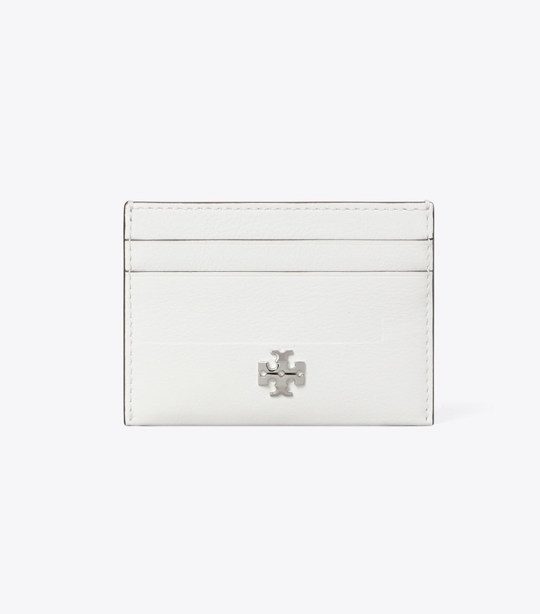 Tory Burch designer card cases Charlie Card Case in Bianco front