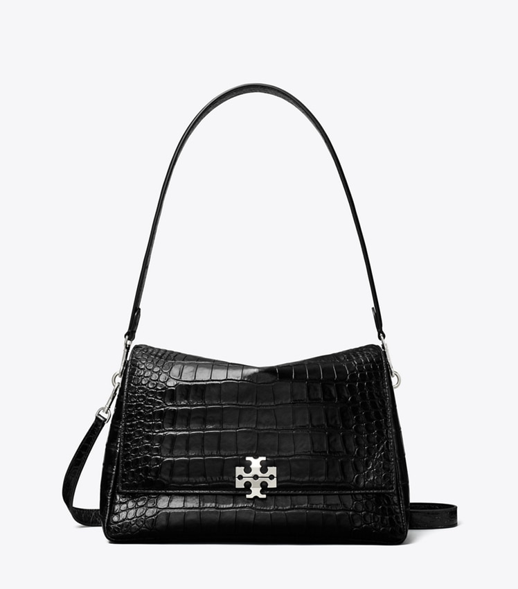 Tory Burch Charlie Croc-Embossed Shoulder Bag