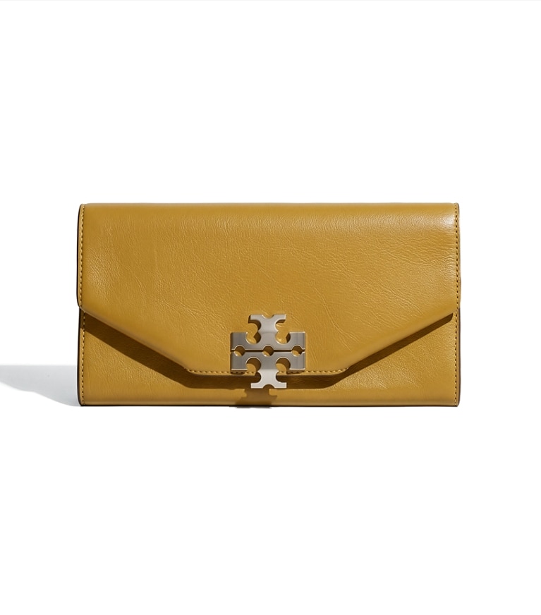 Tory Burch designer clutches Charlie Envelope Clutch in WREN BROWN additional