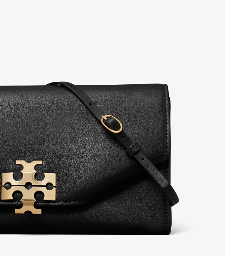 Tory Burch designer clutches Charlie Envelope Clutch in Black detail