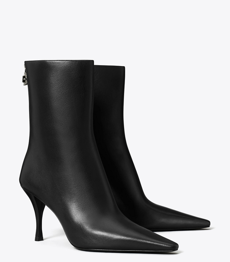Tory Burch designer ankle boots Charlie Heeled Ankle Boot in PERFECT BLACK angle