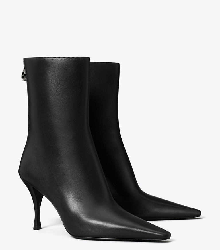 Tory Burch designer ankle boots Charlie Heeled Ankle Boot in PERFECT BLACK angle