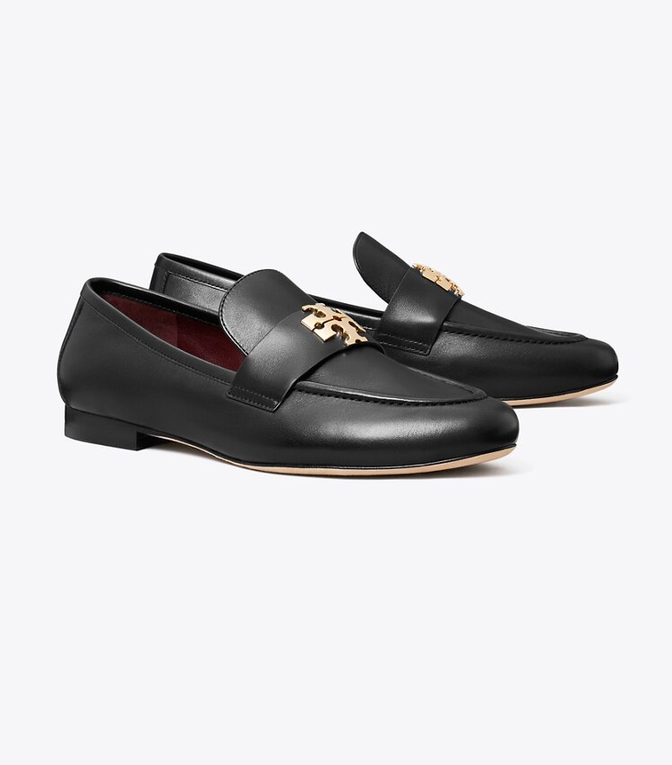 Tory Burch designer フラット チャーリー ローファー、ワイド in PERFECT BLACK / GOLD angle